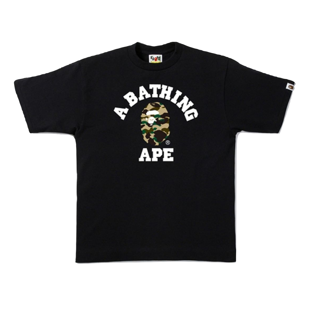 A Bathing Ape 1st Camo College Tee - Black/Yellow Camo - Used