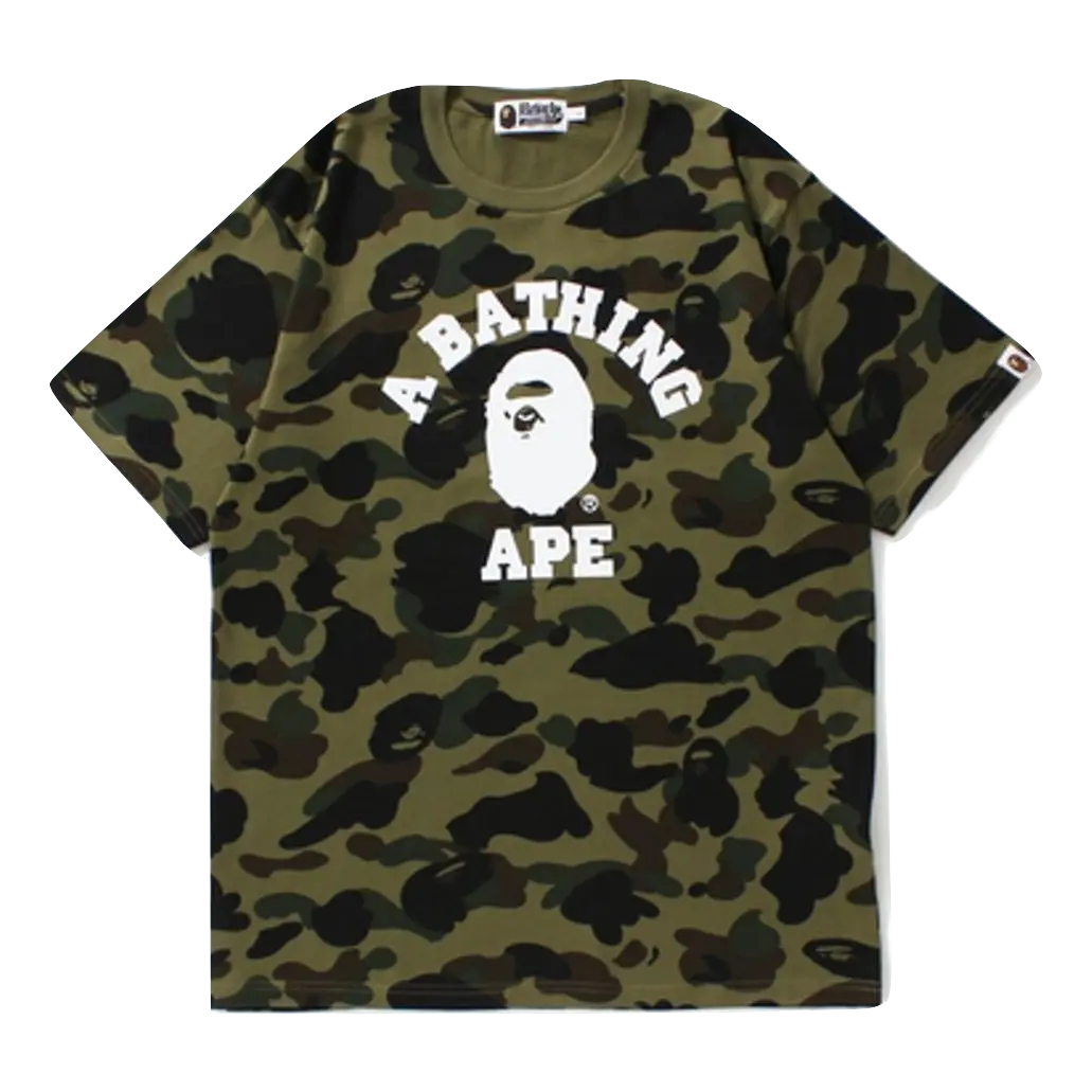 A Bathing Ape 1st Camo College Tee - Green Camo Bape