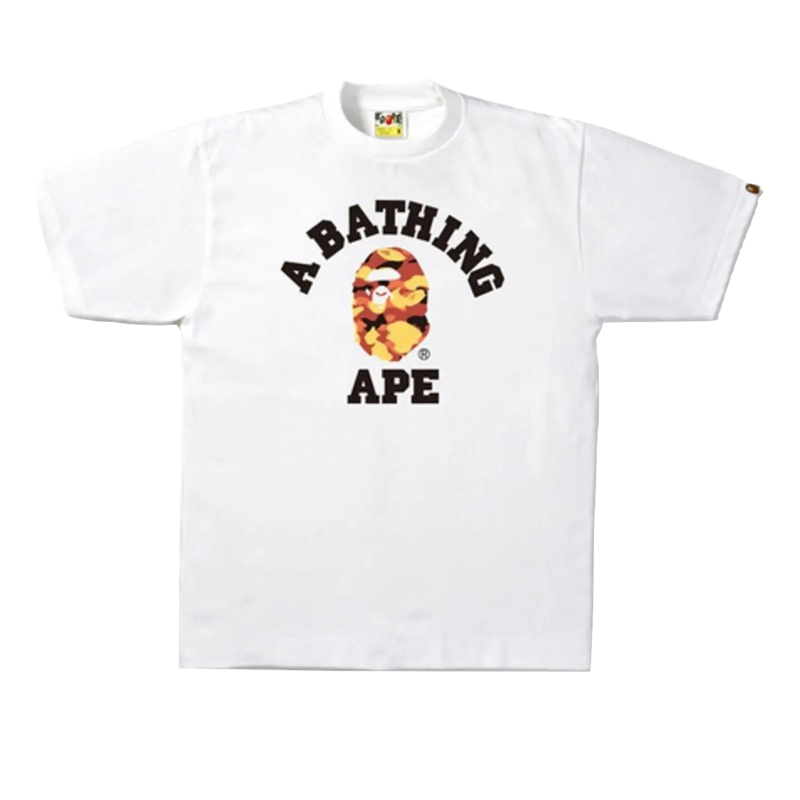 A Bathing Ape 1st Camo College Tee - White/Orange Camo Bape