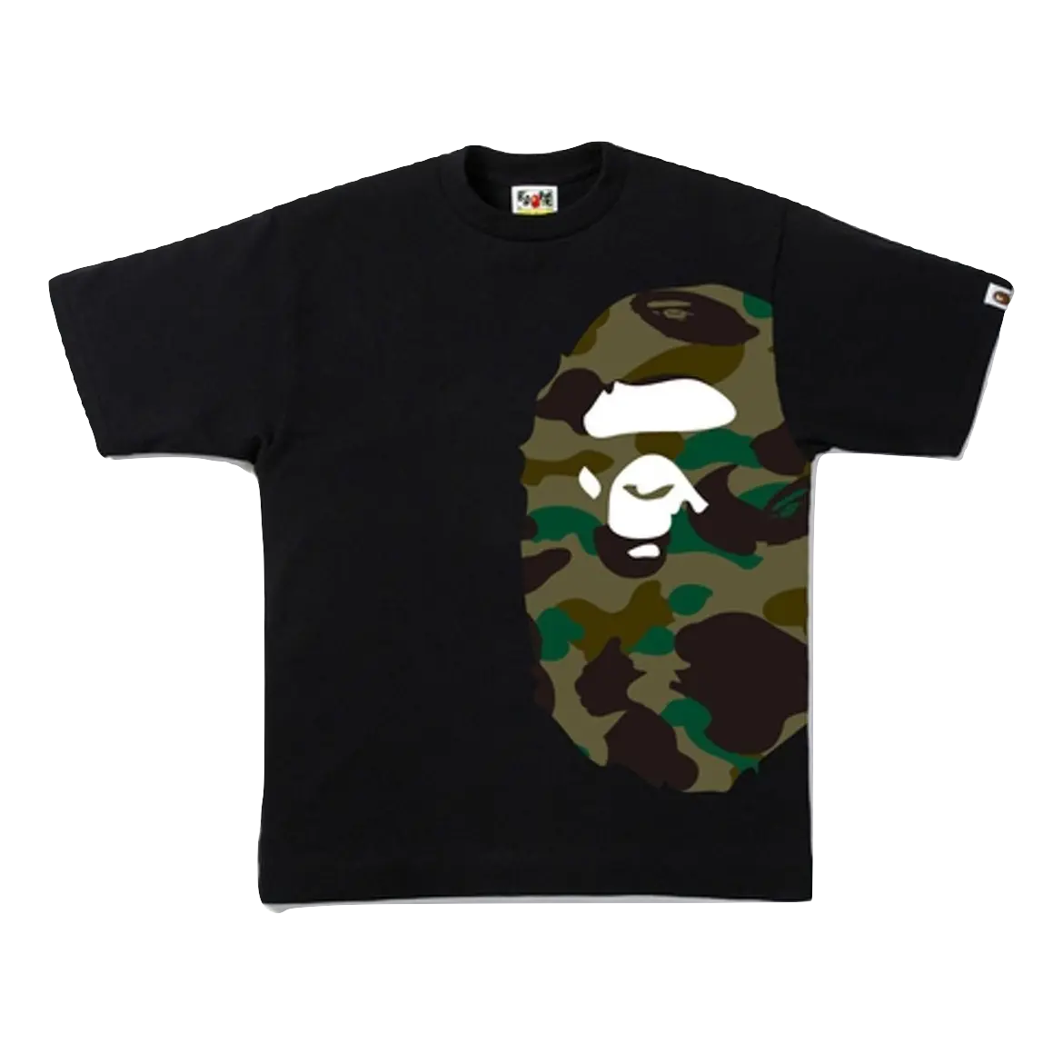 A Bathing Ape 1st Camo Side Big Ape Tee - Black/Green Camo Bape