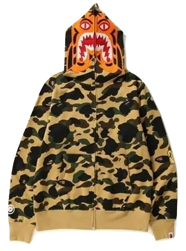 A Bathing Ape 1st Camo Tiger Full Zip Hoodie - Yellow Camo Bape