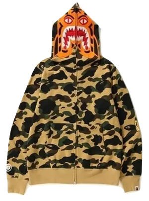 A Bathing Ape 1st Camo Tiger Full Zip Hoodie - Yellow Camo Bape