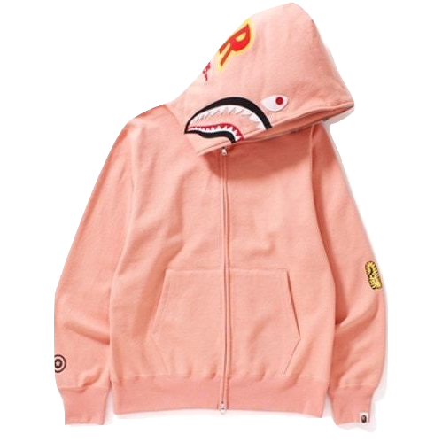 A Bathing Ape 2nd Shark Full Zip Hoodie Peach Grails SF