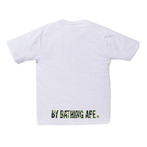 Bape ABC Ape Face On Bapesta Tee - White/Green Camo Bape