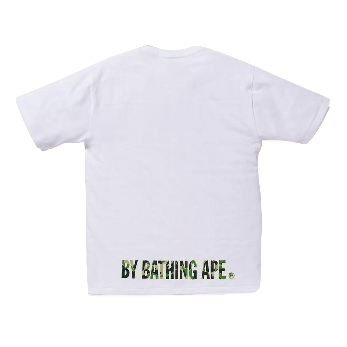 Bape ABC Ape Face On Bapesta Tee - White/Green Camo - Used Bape