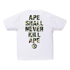 Bape ABC ASNKA Tee - White/Green Camo Bape