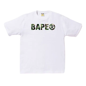 Bape ABC ASNKA Tee - White/Green Camo Bape