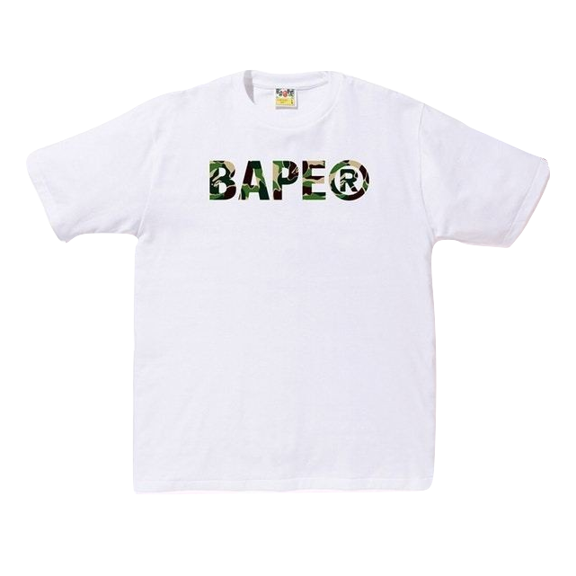 Bape ABC ASNKA Tee - White/Green Camo