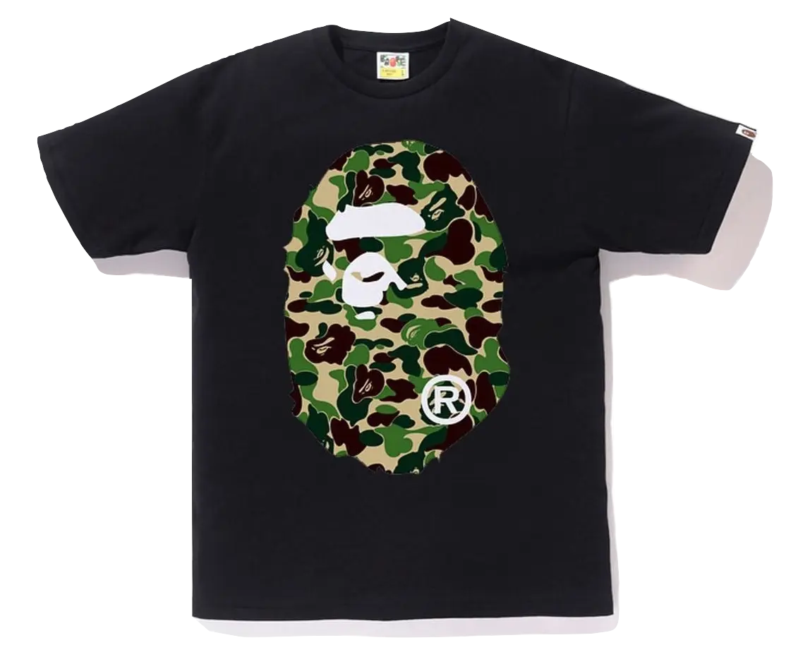 A Bathing Ape ABC Big Ape Head Tee - Black/Green Bape
