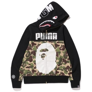 Bape x Puma ABC Camo Shark Hoodie - Black/Green