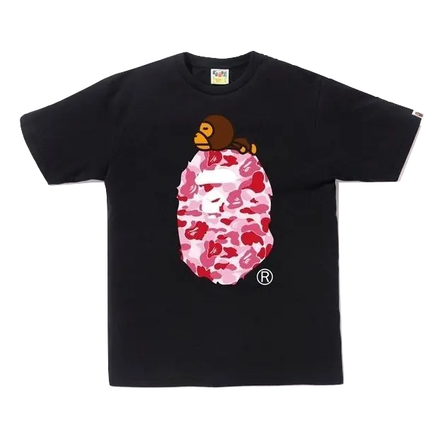 A Bathing Ape Milo On Big Ape Tee - Black/Pink Bape