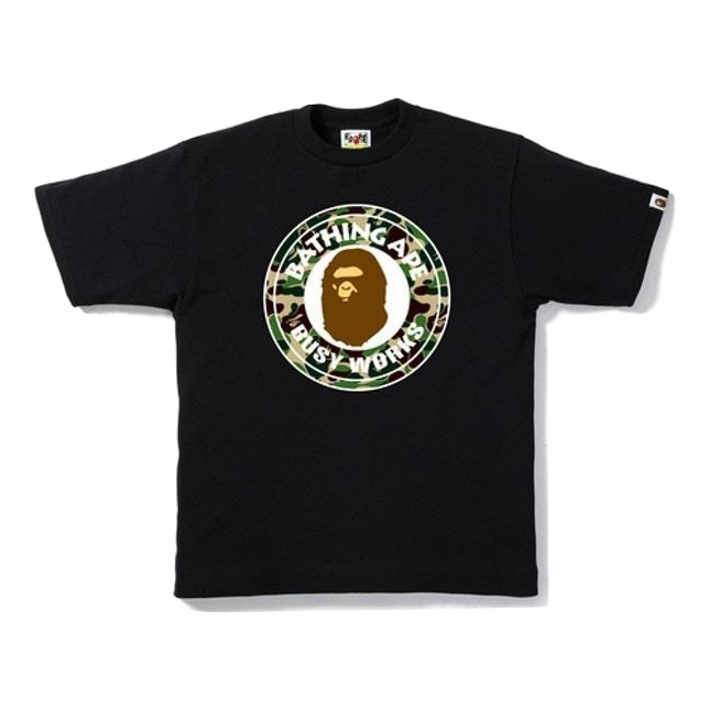A Bathing Ape ABC Busy Works Tee - Black/Green Bape