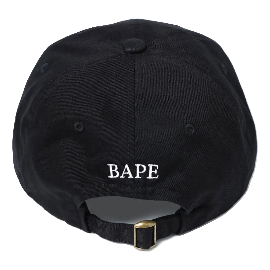 A Bathing Ape Ape Head Embroidery Panel Cap - Black Bape