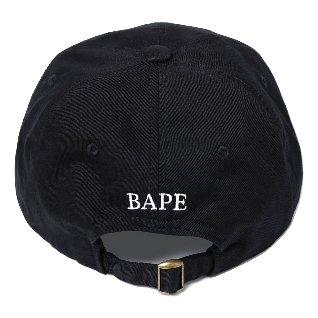 A Bathing Ape Ape Head Embroidery Panel Cap - Black