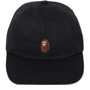 A Bathing Ape Ape Head Embroidery Panel Cap - Black Bape