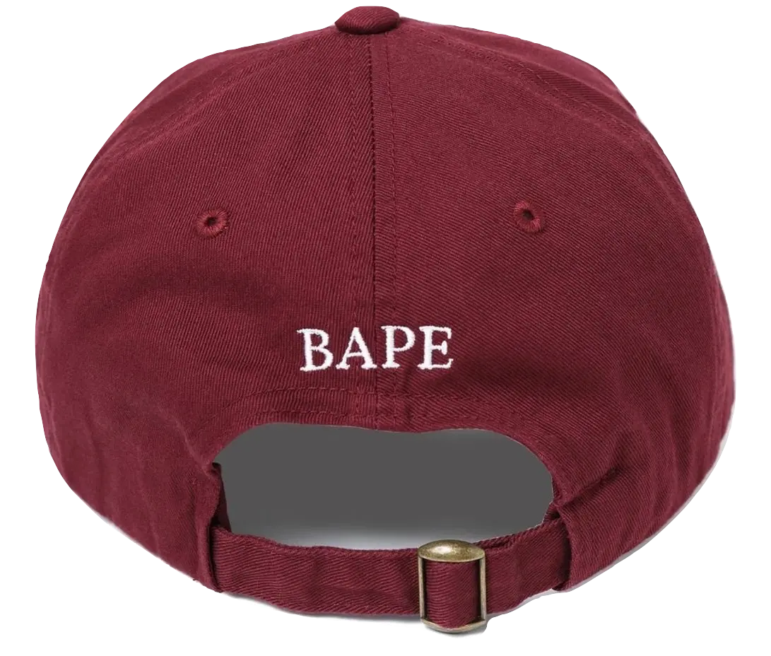 A Bathing Ape Ape Head Embroidery Panel Cap - Burgundy Bape