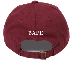 A Bathing Ape Ape Head Embroidery Panel Cap - Burgundy Bape