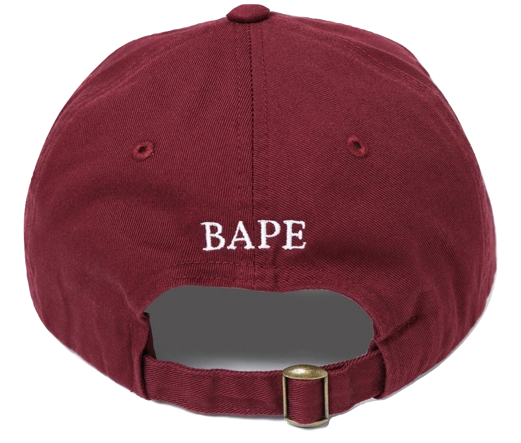 A Bathing Ape Ape Head Embroidery Panel Cap - Burgundy