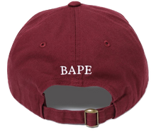 A Bathing Ape Ape Head Embroidery Panel Cap - Burgundy