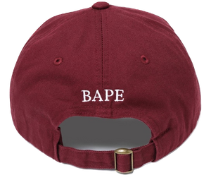 A Bathing Ape Ape Head Embroidery Panel Cap - Burgundy