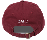 A Bathing Ape Ape Head Embroidery Panel Cap - Burgundy