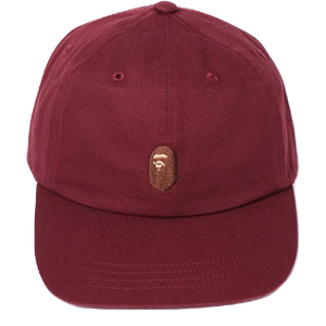 A Bathing Ape Ape Head Embroidery Panel Cap - Burgundy Bape