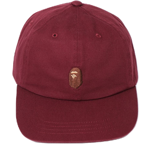 A Bathing Ape Ape Head Embroidery Panel Cap - Burgundy