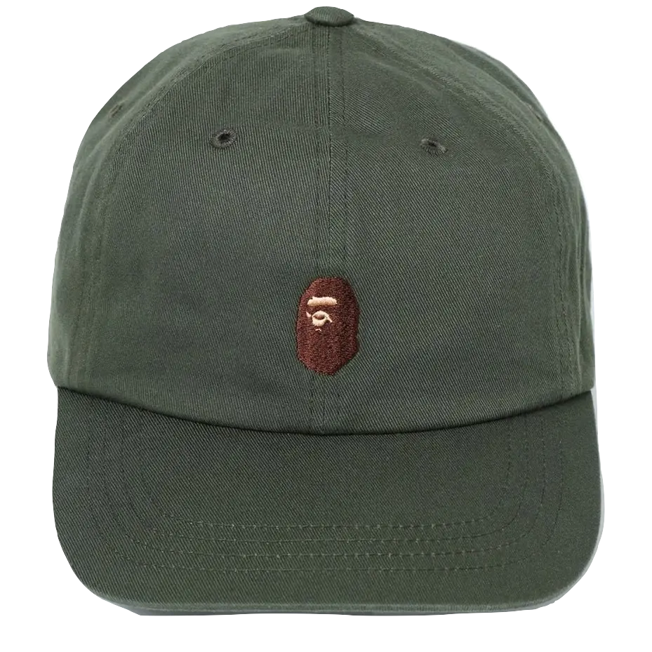 A Bathing Ape Ape Head Embroidery Panel Cap - Green Bape