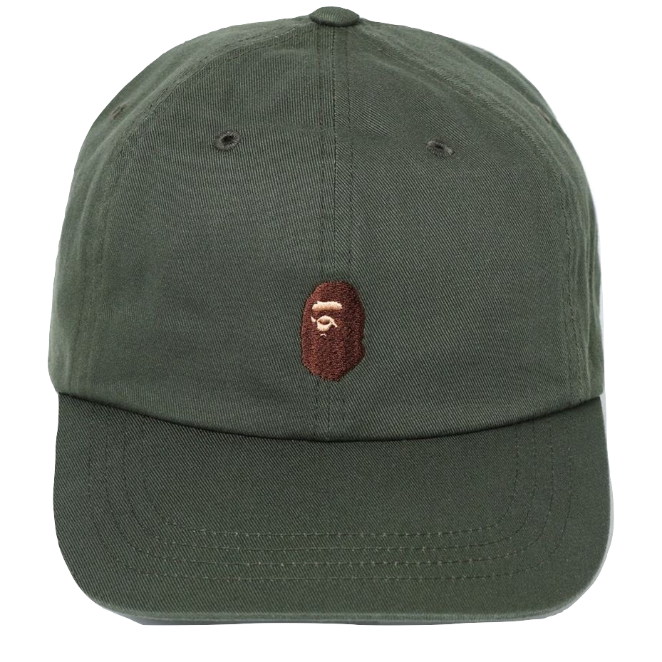 A Bathing Ape Ape Head Embroidery Panel Cap - Green