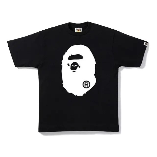A Bathing Ape Bicolor Big Ape Head Tee - Black/White Bape