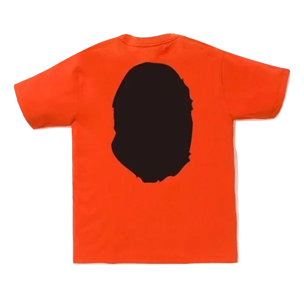 Bape Bicolor Big Ape Head Tee - Orange/Black - Used Bape
