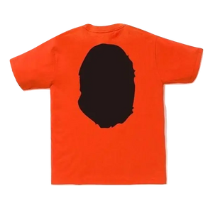 Bape Bicolor Big Ape Head Tee - Orange/Black - Used Bape