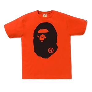 Bape Bicolor Big Ape Head Tee - Orange/Black - Used Bape