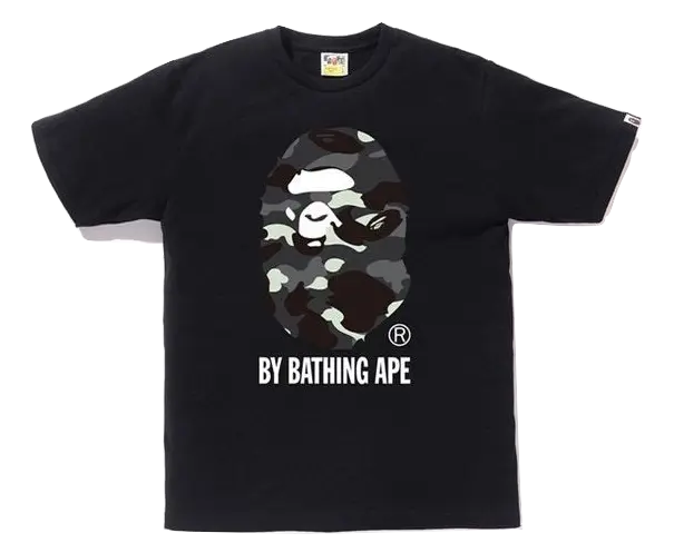 A Bathing Ape City Camo By Bathing Ape Tee - Black/GID Bape