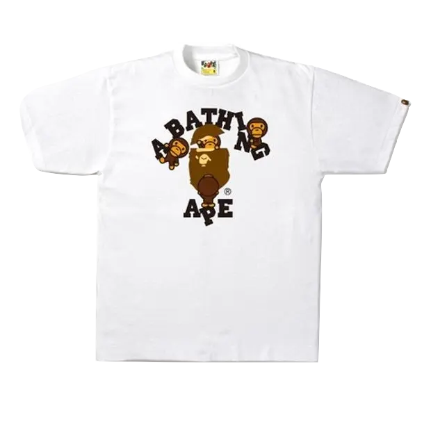 A Bathing Ape College Milo Tee - White Bape