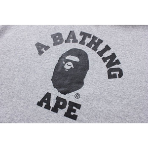 A Bathing Ape College Pullover Hoodie - Grey/Black Bape