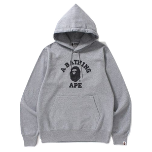 A Bathing Ape College Pullover Hoodie - Grey/Black Bape