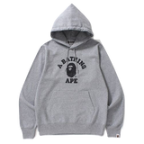 A Bathing Ape College Pullover Hoodie - Grey/Black