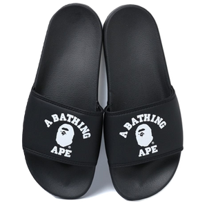 A Bathing Ape College Slides Sandals - Black