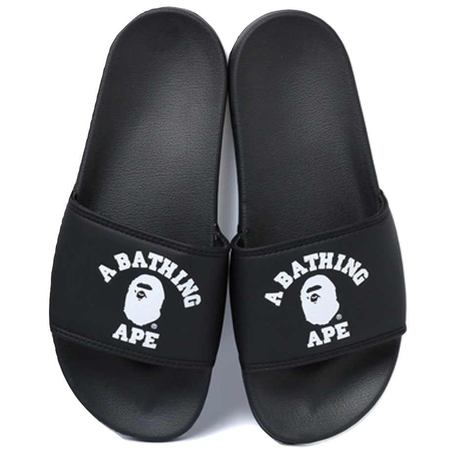 A Bathing Ape College Slides Sandals - Black