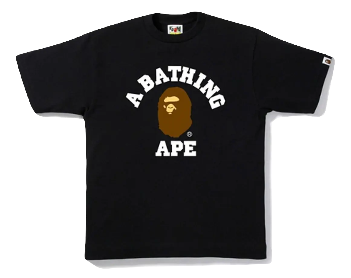 A Bathing Ape College Tee - Black/Brown Bape