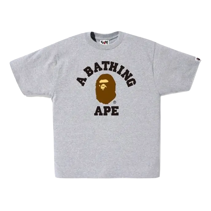 A Bathing Ape College Tee - Grey Bape