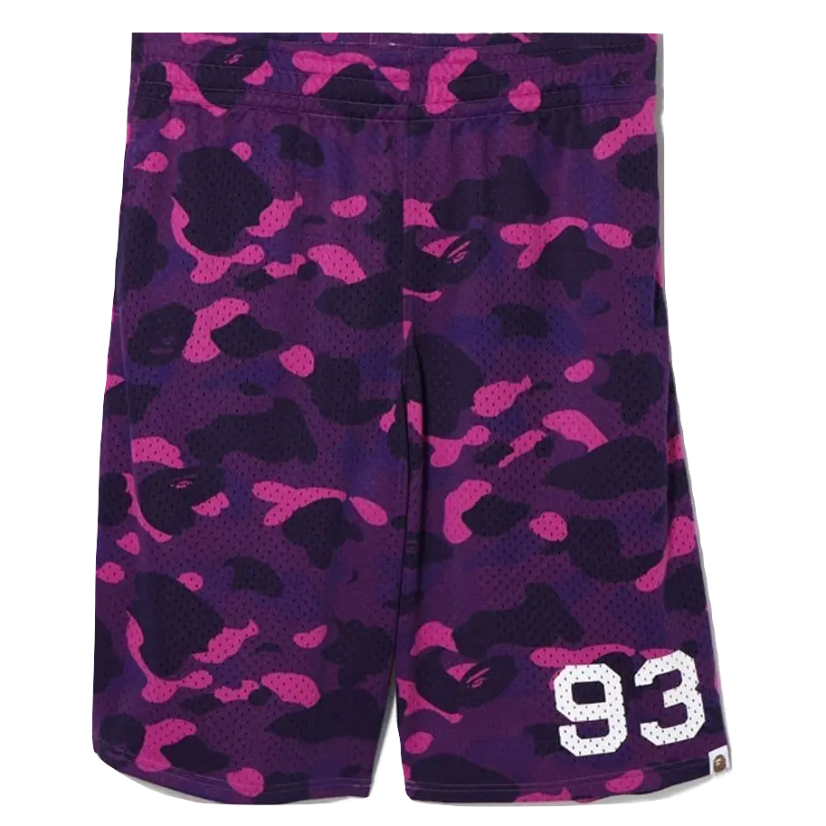 A Bathing Ape Color Camo Mesh Basketball Shorts - Purple Bape
