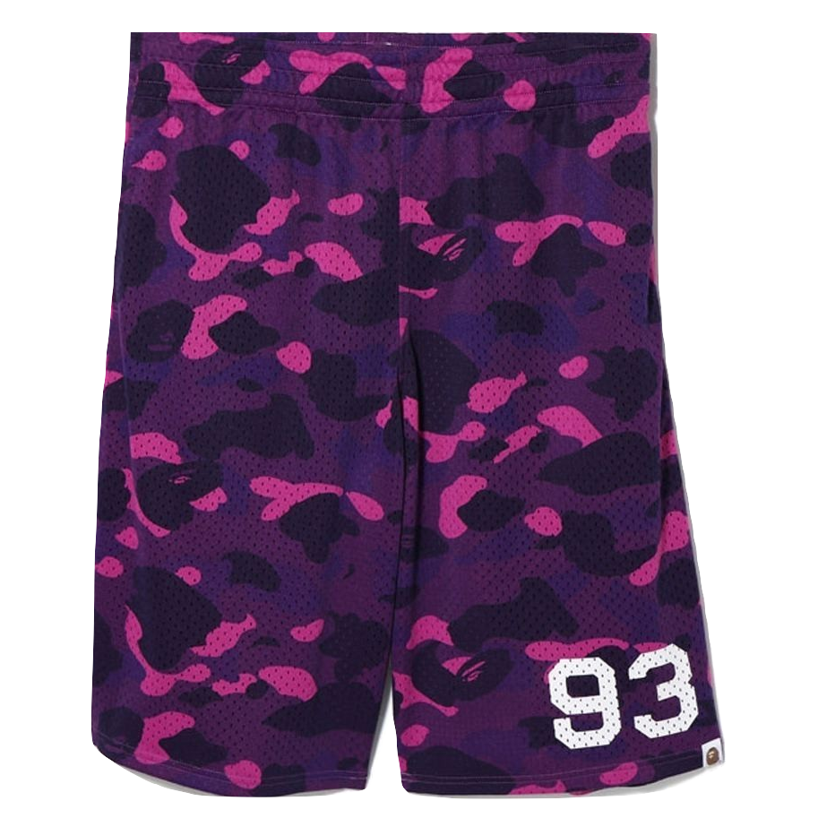 A Bathing Ape Color Camo Mesh Basketball Shorts - Purple