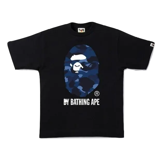 A Bathing Ape Color Camo By Bathing Tee - Black/Blue Bape
