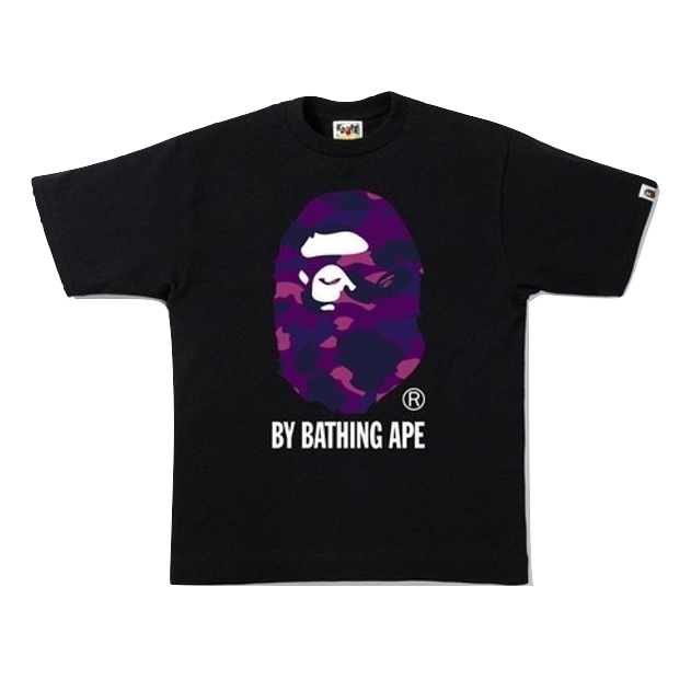 A Bathing Ape Color Camo By Bathing Tee - Black/Purple - Used