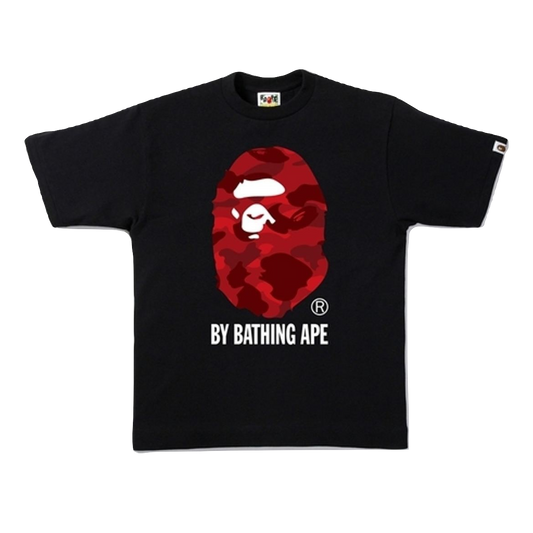 A Bathing Ape Color Camo By Bathing Tee - Black/Red - Used
