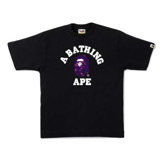 A Bathing Ape Color Camo College Tee - Black/Purple