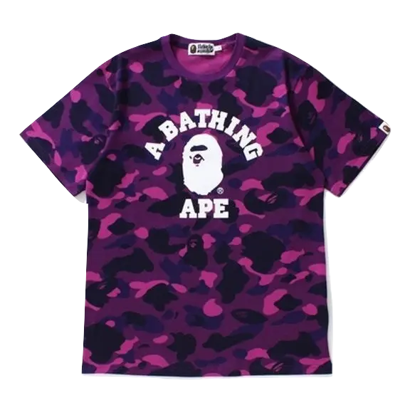 A Bathing Ape Color Camo College Tee - Purple Bape