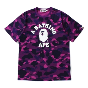 A Bathing Ape Color Camo College Tee - Purple
